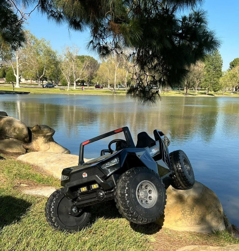 24V Clash Touchscreen TV Ride-On Mega Buggy Razor UTV Rubber Adjustable Side-by-Side