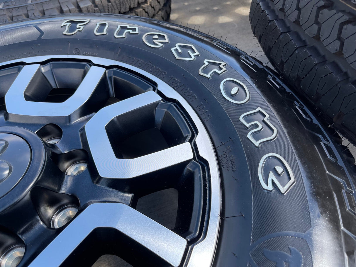 18" Ram 2500 3500 LARAMIE OEM wheels rims 2694 tires FIRESTONE A/T2 NEW 2026 Texas Truck Tire
