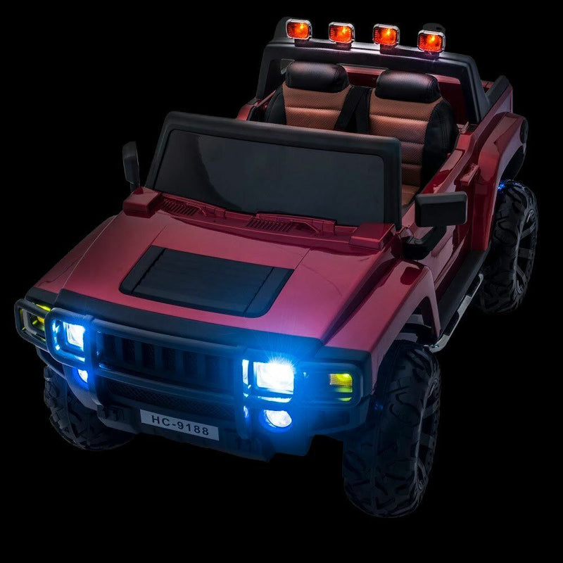 12V Four-Wheel Drive Children's Ride-On SUV Vehicle, Dual Seating, Pneumatic Tires, Front Lights with Remote Control