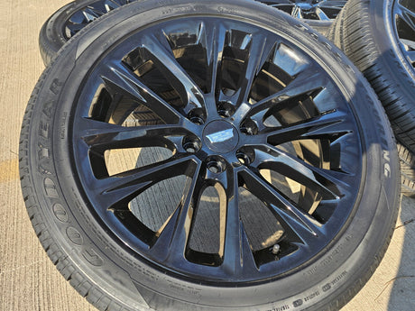 22" Cadillac Escalade black OEM 4804 wheels rims Chevy GMC tires NEW Texas Truck Tire
