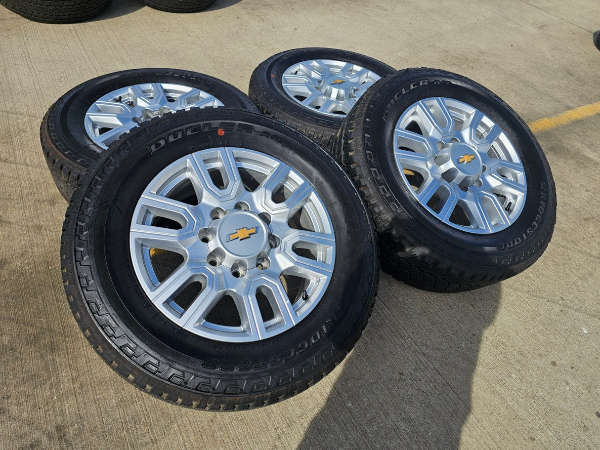 20" GMC Sierra AT4 2500 3500 OEM wheels rims 5950 Silverado BRIDGESTONE DUELER Texas Truck Tire