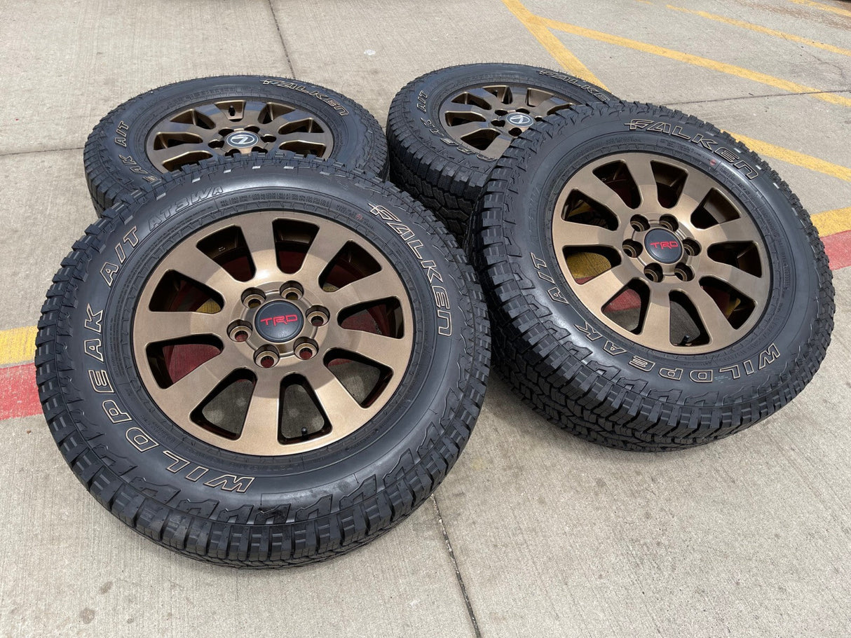 18" Toyota Land Cruiser OEM TRD wheels rims 95952 Tundra Sequoia BRONZE Texas Truck Tire