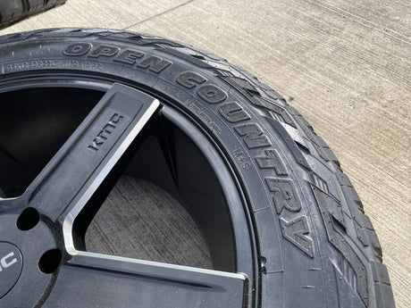 22x9 22" KMC Duece KM702 Chevy Silverado RAM wheels rims 6x139 6x5.5 tires TOYO Texas Truck Tire