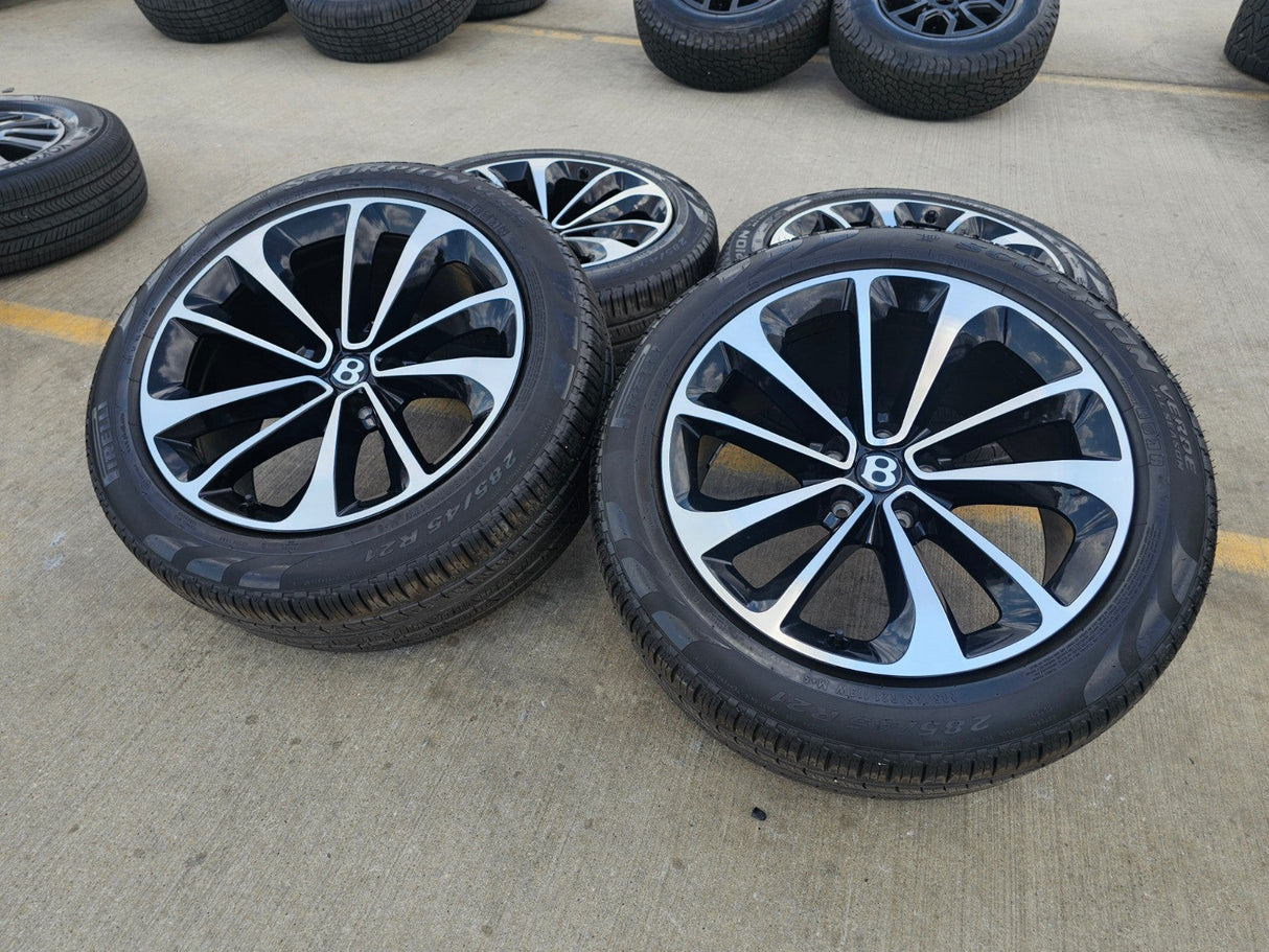 21" Bentley Bentayga OEM wheels rims black Mulliner Continental Flying Spur GT Texas Truck Tire