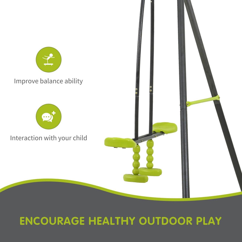 Triple Metal Children’s Swing Set Safe for Outdoor Play Supports up to 440lbs