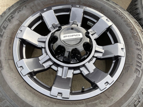 20" Ford F-250 F-350 OEM gray Lariat 10485 10296 wheels rims BRIDGESTONE A/T Texas Truck Tire