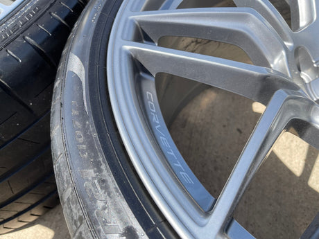 20" + 21" Chevy Corvette Z06 C8 OEM wheels rims 95580 95581 tires 2023 2024 2025 Texas Truck Tire