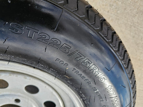 (1) 15x5 Dexstar Steel Trailer wheel rim tire 5x4.5 5x114.3 Texas Truck Tire