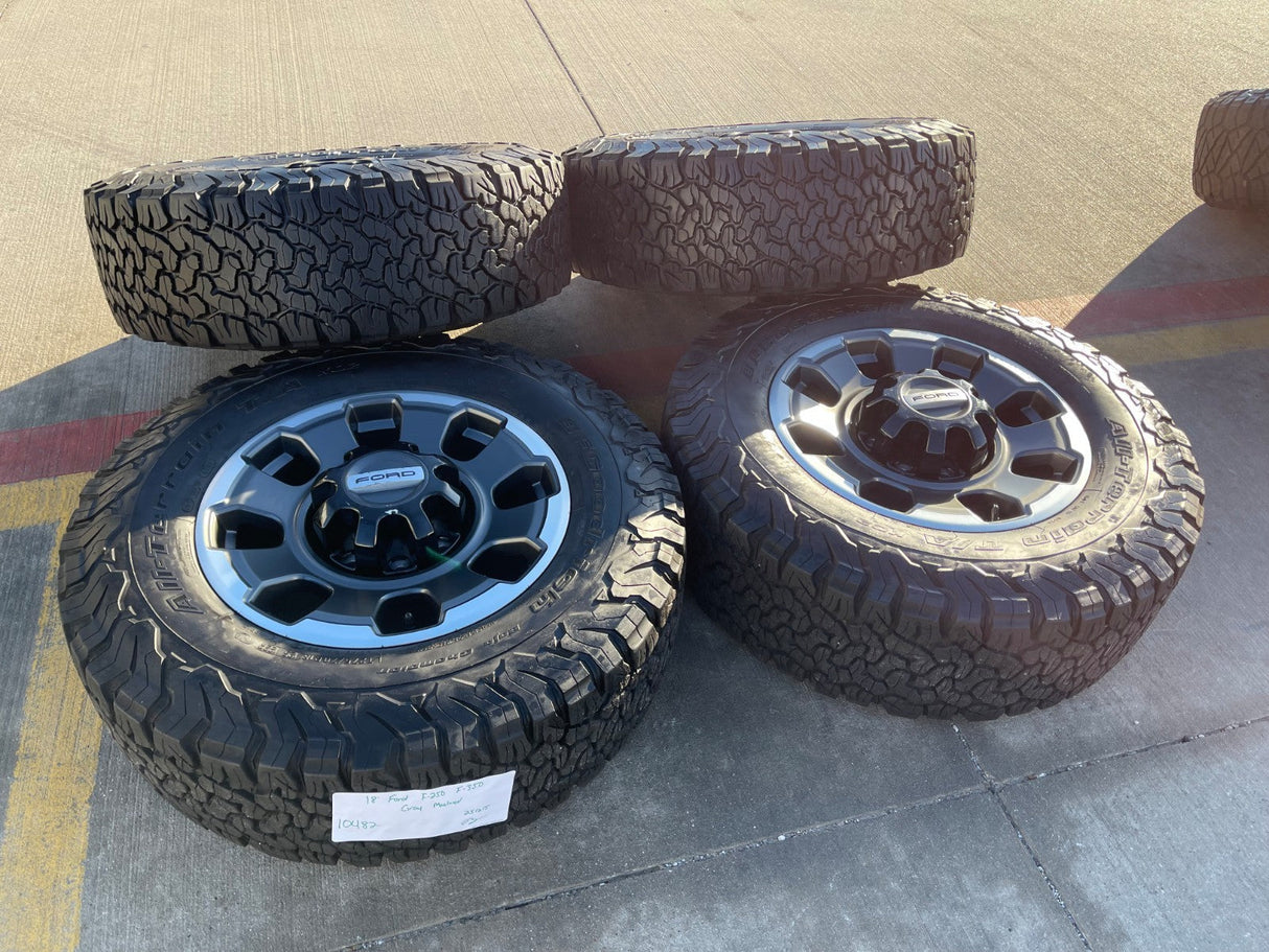 18" Ford F-250 F-350 OEM TREMOR rims wheels 10482 BFG KO2 A/T Texas Truck Tire
