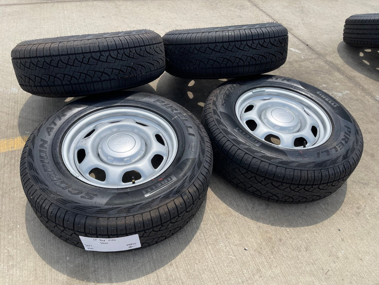 17" Ford F-150 OEM rims wheels 3857 tires steel 2024 2025 2026 PIRELLI A/T NEW Texas Truck Tire