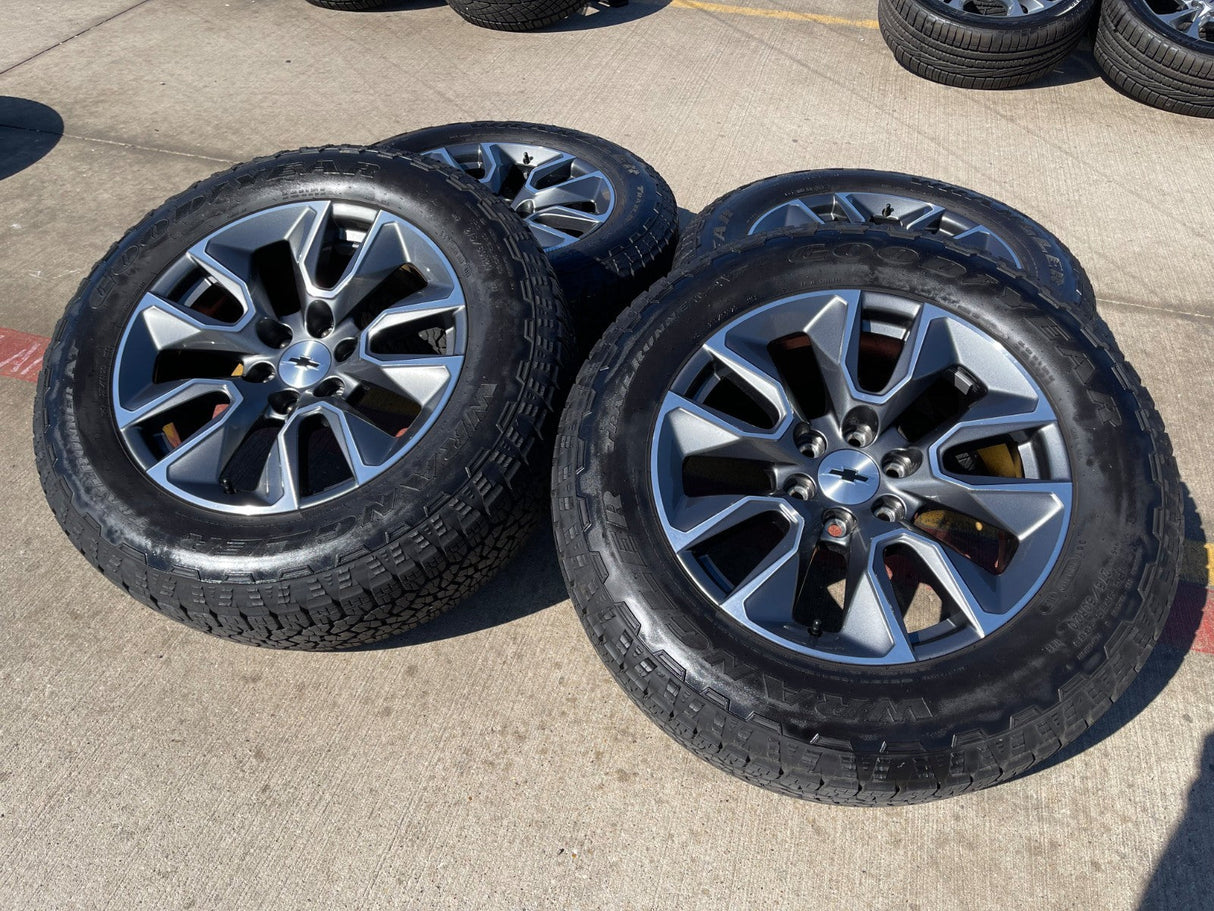 20" Chevy Silverado 1500 Tahoe Suburban OEM 5915 5916 wheels rims GOODYEAR Texas Truck Tire