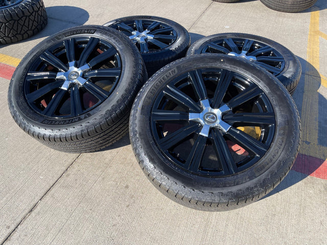 21" Lexus LX570 Toyota Land Cruiser OEM 74341 black wheels rims tires NEW Texas Truck Tire