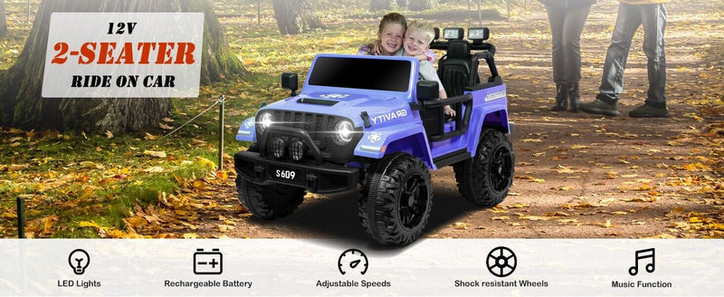 Kids Electric 12V Ride-On Jeep Truck with Remote Control and Powerful Battery
