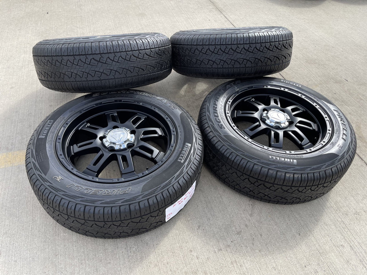 20" Toyota Tundra Sequoia T FORCE TSS TRD OEM black wheels rims 5x150 PIRELLI Texas Truck Tire