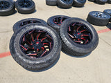 22x10 FUEL D775 Reaction Chevy Dodge Ram 2500 3500 wheels rims 37" 8x165 8x6.5 Texas Truck Tire