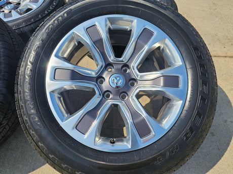 20" Dodge Ram 1500 OEM Laramie Long Horn wheels rims 2678 2682 TAN 2024 2025 NEW Texas Truck Tire