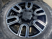 20" GMC Sierra AT4 2500 3500 OEM wheels rims 5950 Silverado tires TOYO A/T3 Texas Truck Tire