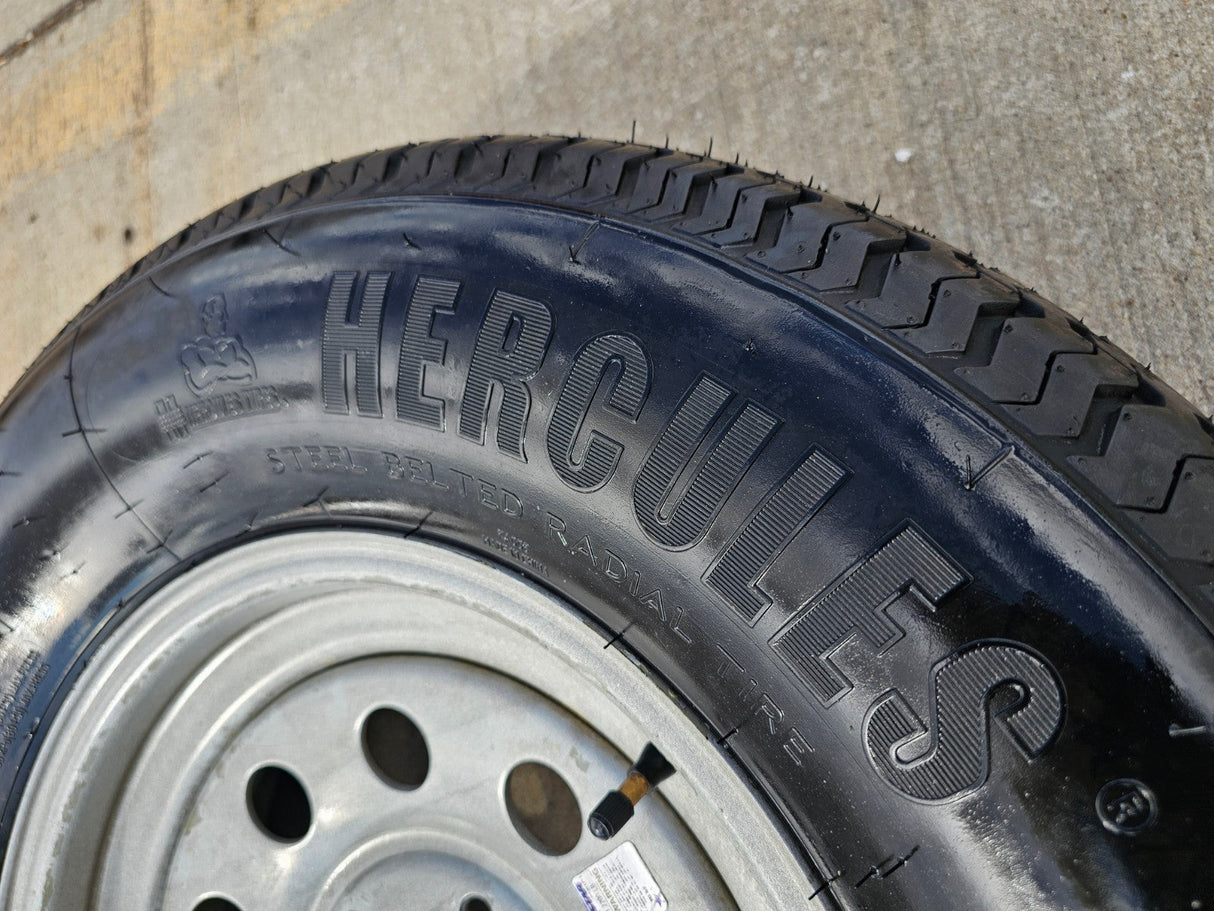 (1) 15x5 Dexstar Steel Trailer wheel rim tire 5x4.5 5x114.3 Texas Truck Tire