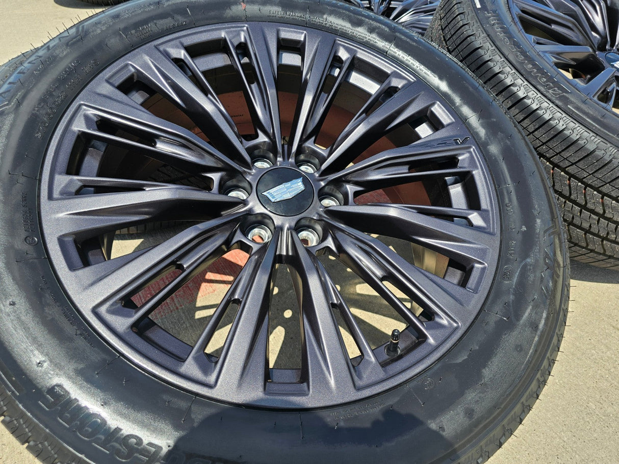 22" Cadillac Escalade V V600 Platinum OEM ORIGINAL rims 2025 2026 NEW Texas Truck Tire