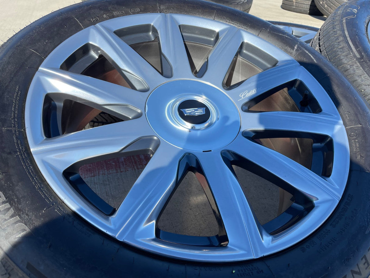 22" Cadillac Escalade Platinum OEM ORIGINAL 95078 wheels rims BRIDGESTONE NEW Texas Truck Tire