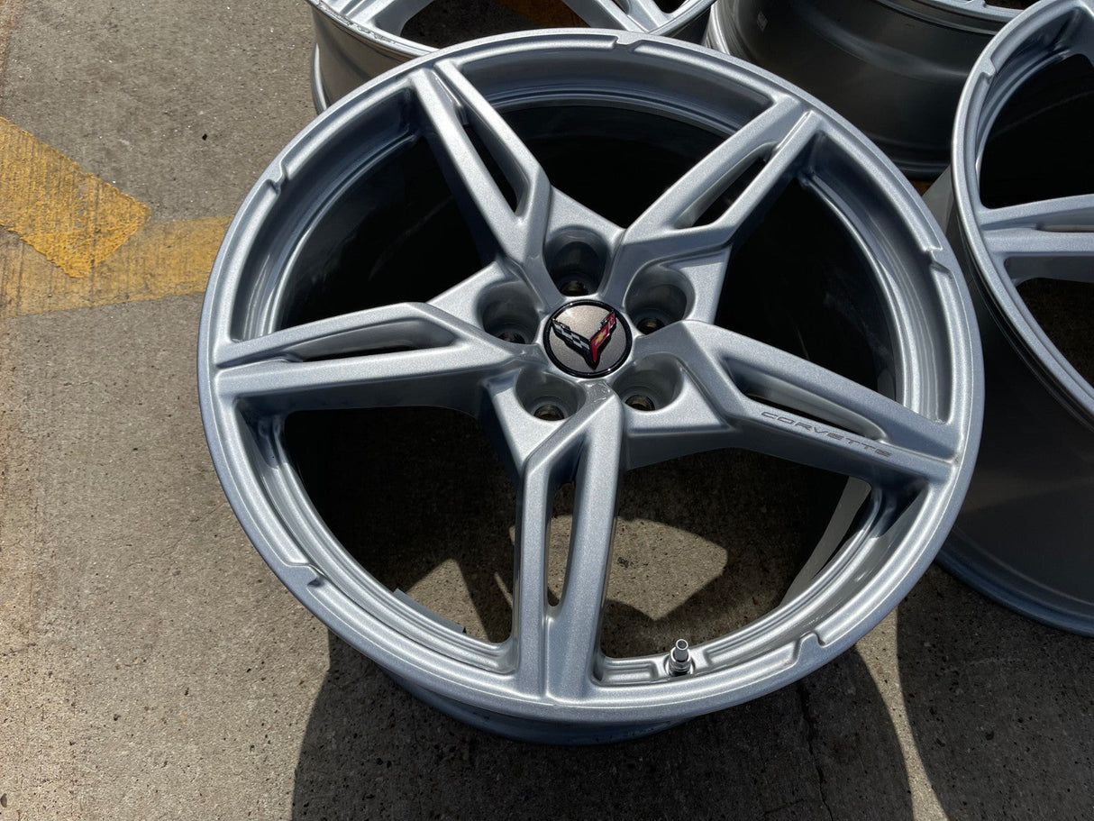 19" + 20" Chevy Corvette C8 OEM 14007 14008 wheels rims 2023 2024 2025 2026 Texas Truck Tire
