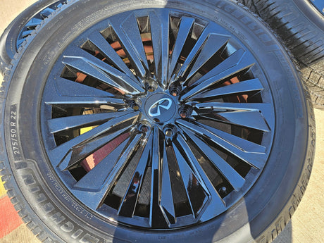 22" Infiniti QX80 QX56 Nissan Titan Armada OEM 94236 wheels rims MIHCELIN NEW Texas Truck Tire