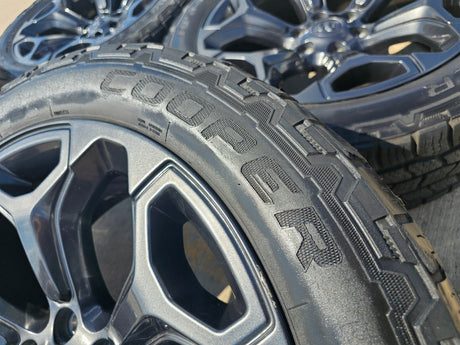 22" Dodge Ram 1500 OEM Laramie wheels LIMITED Gray 2685 2727 tires Texas Truck Tire