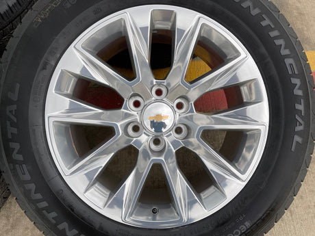20" Chevy Tahoe Silverado 5920 OEM wheels rims GMC Yukon 2025 2026 CONTINENTAL Texas Truck Tire