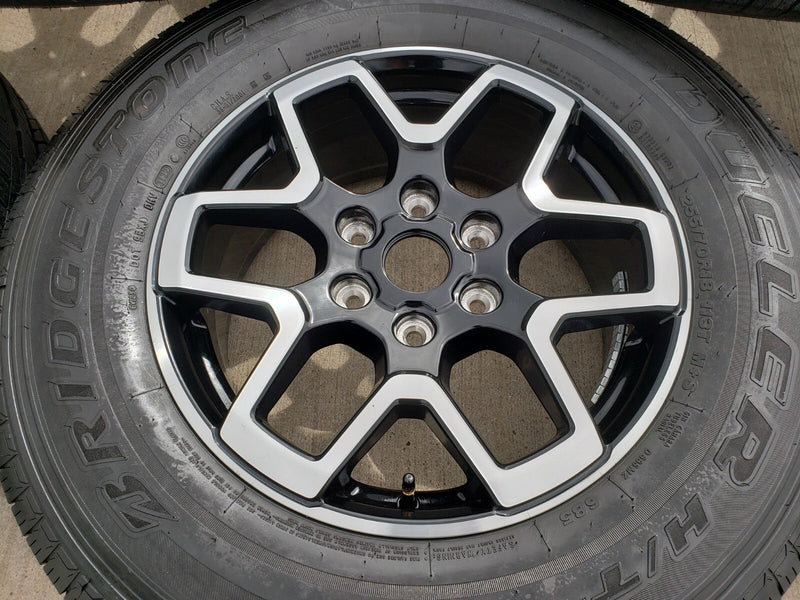 18" Ford Bronco wheels rims tires black 95213 Ranger tires BRIDGESTONE DUELER HT Texas Truck Tire