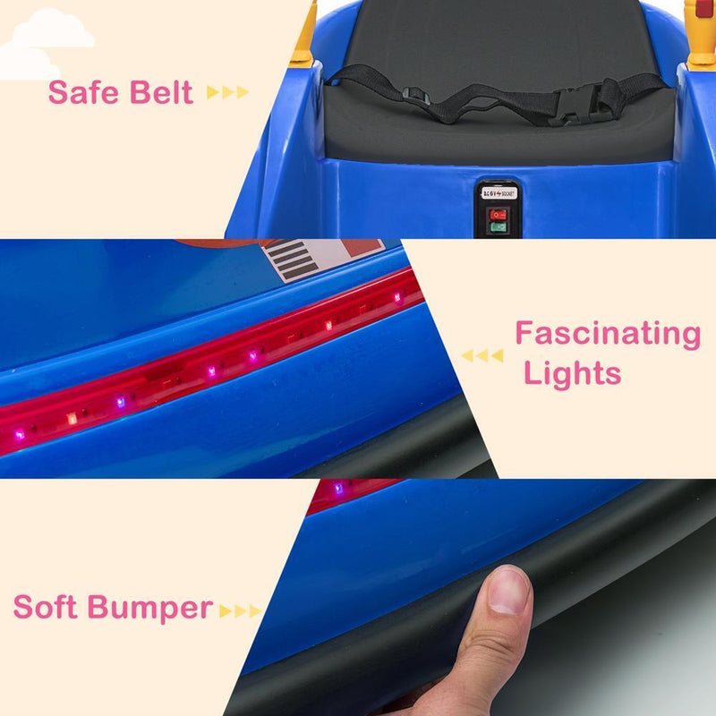 360° Spinning Electric Bumper Car for Kids with Remote Control and MP3 Player