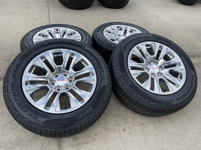 20" GMC Sierra Yukon Denali OEM 5917 wheels rims Chevy 2022 2023 2025 2026 NEW Texas Truck Tire
