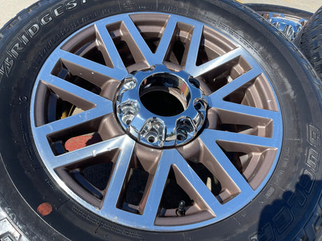20" Ford F-250 F-350 KING RANCH OEM 10104 rims wheels BRIDGESTONE DUELER A/T Texas Truck Tire