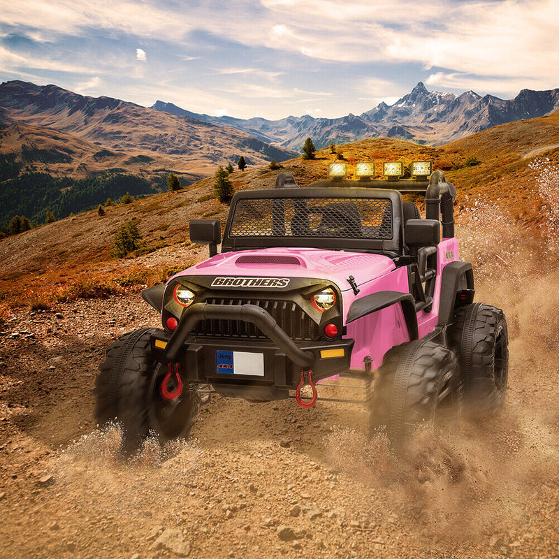 2-Seater Electric Ride-On Jeep with MP3 Player and LED Lights for Kids - Remote Control Included