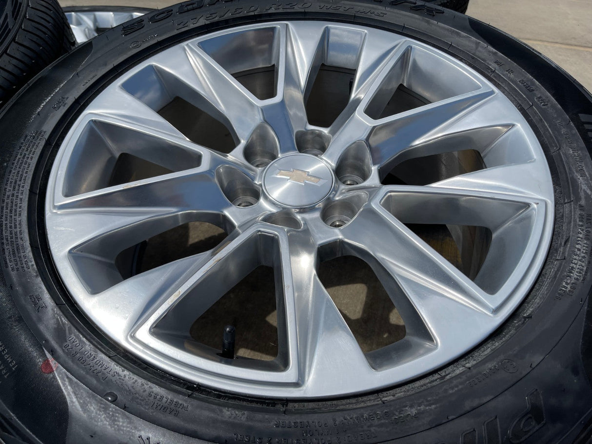 20" Chevy Tahoe Silverado LTZ 5920 OEM wheels rims Yukon 2025 2026 PIRELLI NEW Texas Truck Tire