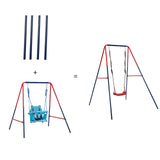 Green and Blue Baby Swing Set 2-in-1 Plastic Safe Mental Development Toy