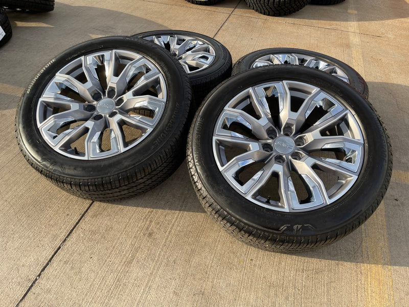 22" GMC Yukon Chevy Tahoe Escalade OEM 95513 14134 wheels rims BRIDGESTONE NEW Texas Truck Tire