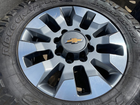 20" Chevy Silverado GMC Sierra AT4 2500 3500 OEM 5960 5947 wheels rims NITRO 35" Texas Truck Tire