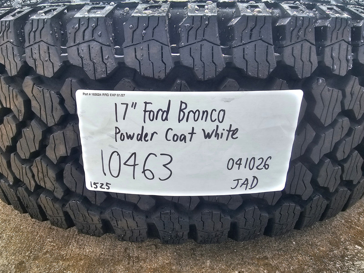 17" Ford Bronco HERITAGE Stroppe Edition 10463 OEM wheels rims white 2025 2026 Texas Truck Tire