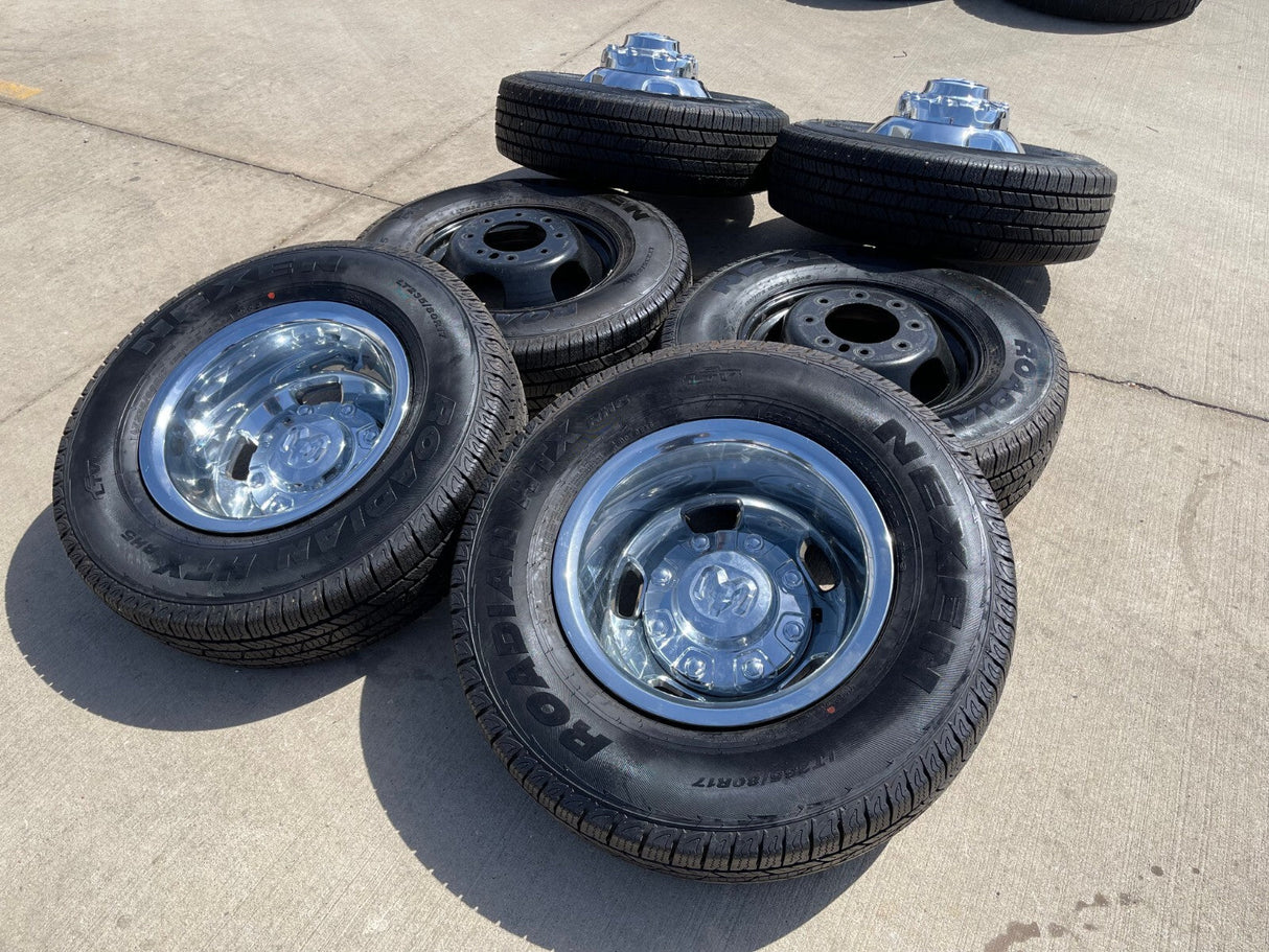 17" Dodge Ram 3500 Dually 8x200 wheels rims 2703 2704 OEM 2024 2025 2026 NEW Texas Truck Tire