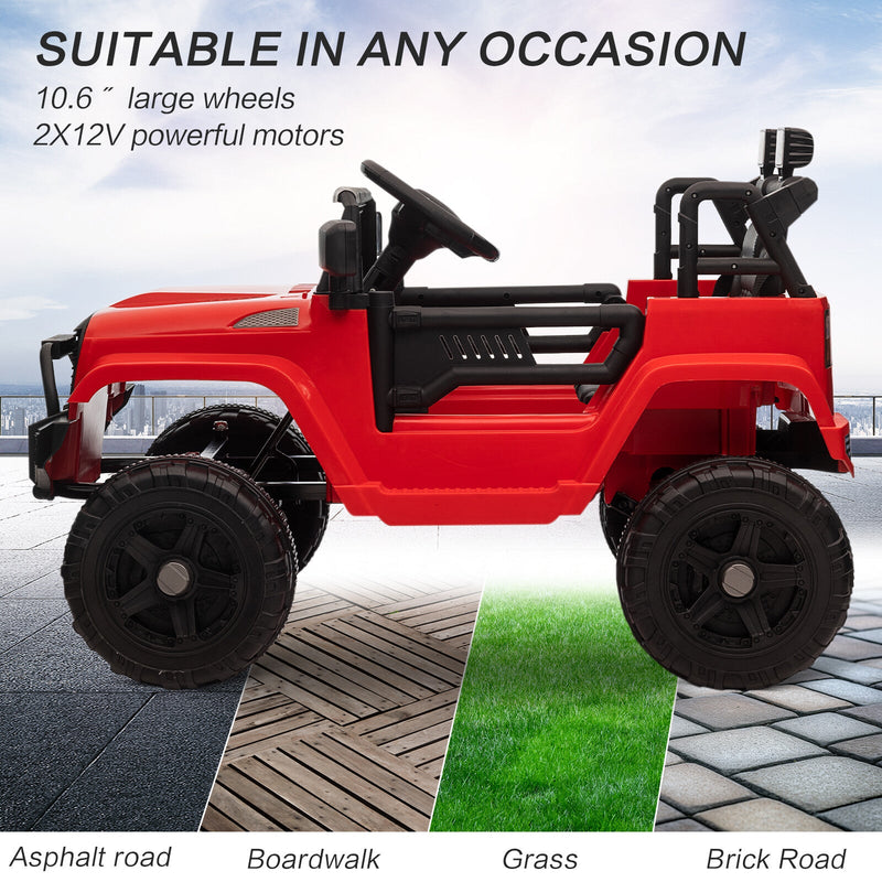 12V Battery-Powered Kids Ride-On Off-Road Truck Toy with Parent Remote Control