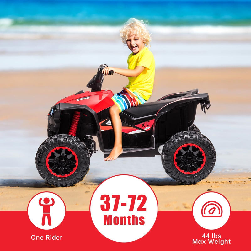 Rev Up the Fun with Our 12V Dual Drive Red Kids ATV Ride-On Car!
