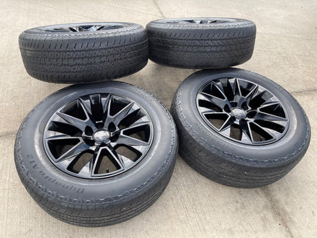 20" Chevy Tahoe Silverado OEM 5919 wheels rims GMC Yukon HANKOOK A/T2 Texas Truck Tire