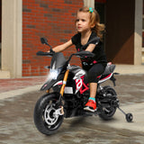 Red 12V Licensed Kids Ride On Motorcycle with Headlight and Training Wheel