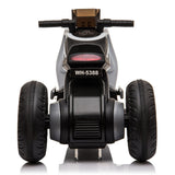3-Wheel Double Drive Electric Motorcycle for Kids in White