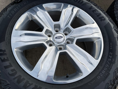 20" Ford F-150 Expedition OEM rims wheels polished 10004 tires GOODYEAR A/T Texas Truck Tire