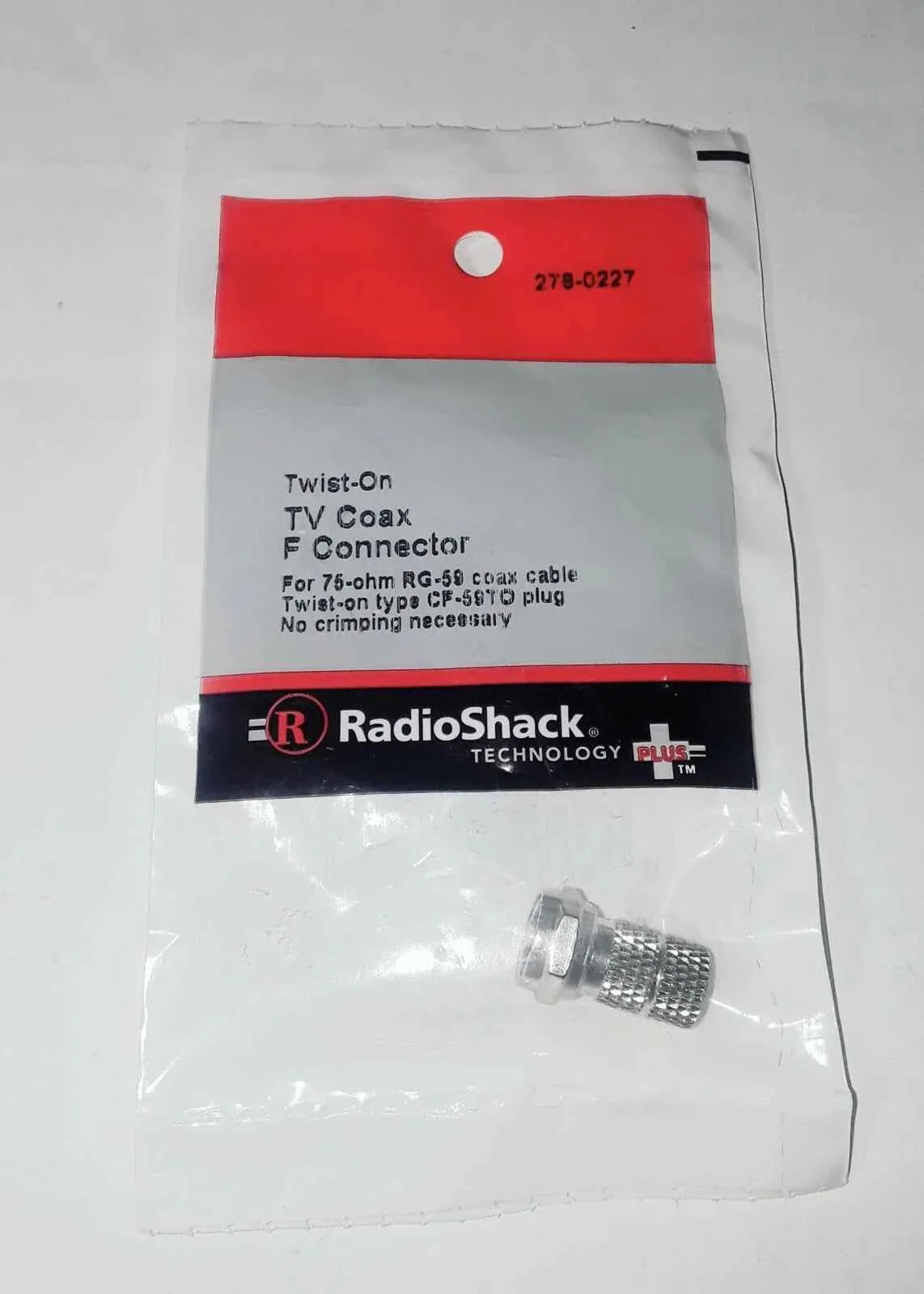 RadioShack 278-0227 Twist-On TC Coax F Connector for RG59/RG6 TV Cable TekShack