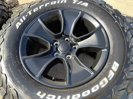 (4) 17" Jeep Wrangler Rubicon OEM 96226 wheels rims Gladiator BFG KO2 NEW 2026 Texas Truck Tire