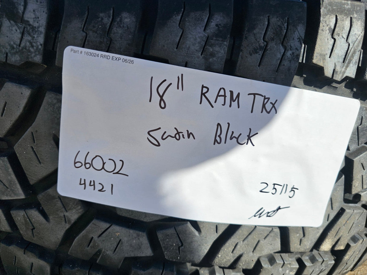 18" Dodge Ram 1500 TRX RHO Black OEM 66002 wheels rims TOYO A/T3 35" Texas Truck Tire