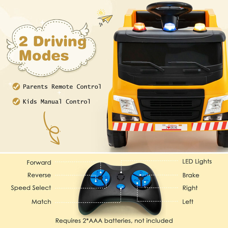 Interactive 12V Electric Recycling Garbage Truck Toy with Remote Control and Accessories