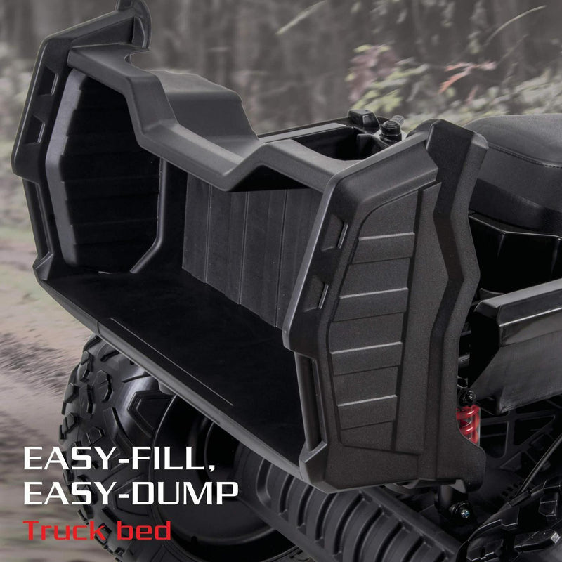 Children's Ride-on Toy Quad Vehicle 4-Wheeler ATV 8 MPH 24V Rechargeable Battery Black